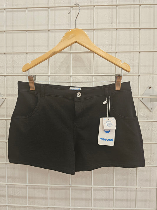 Black Cotton Shorts - Size 16
