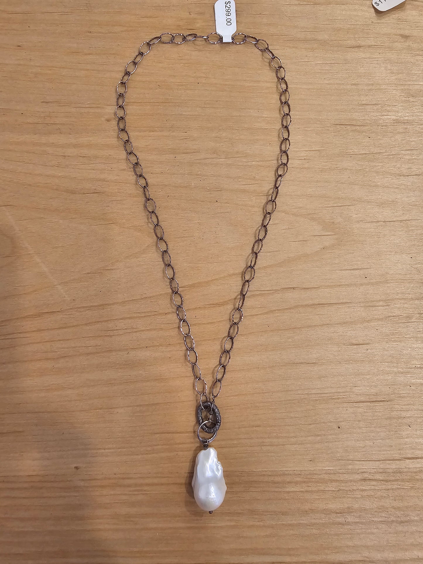 Baroque Goddess Necklace - Silver Chain/ Diamond Clasp