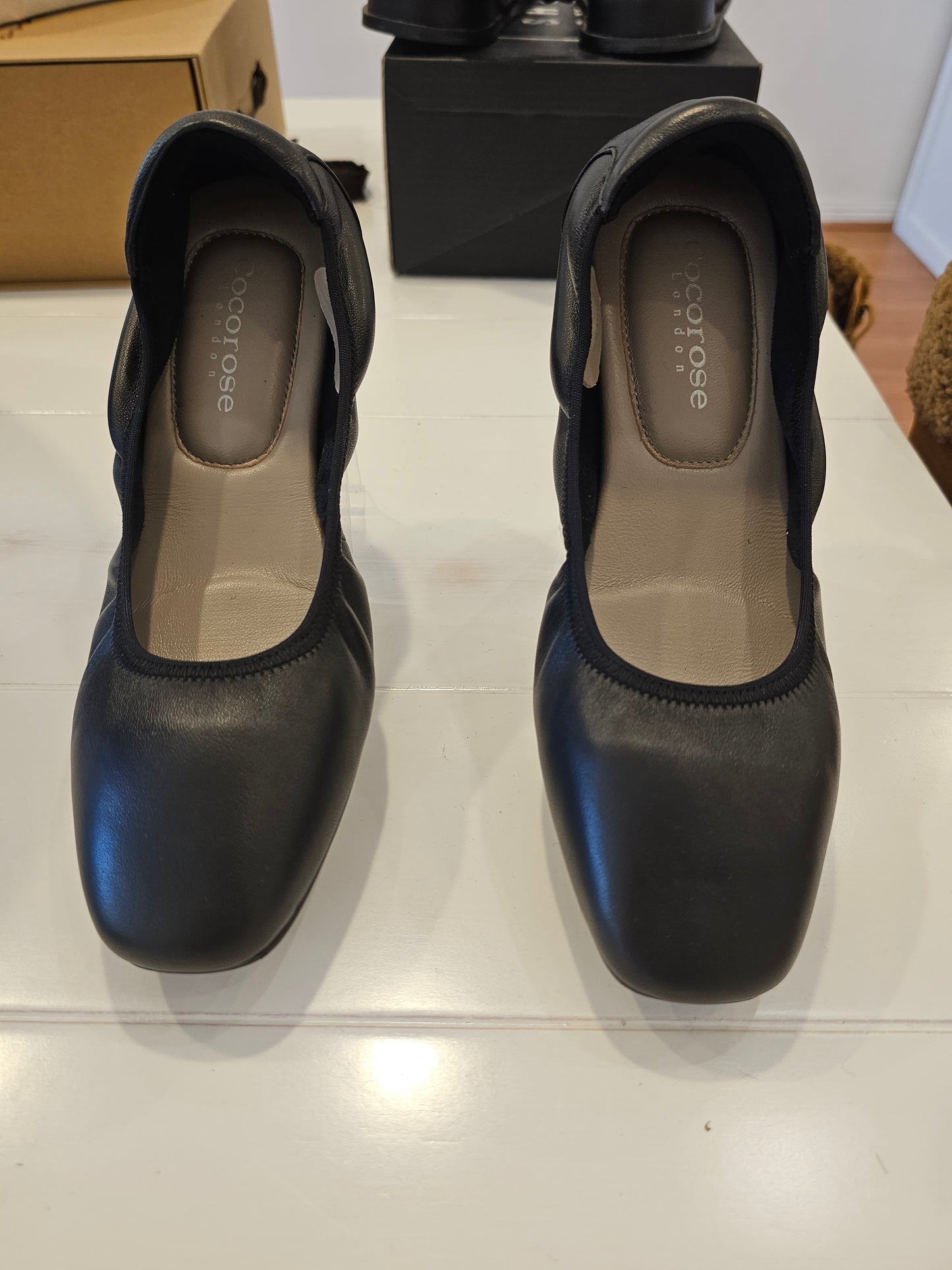 Barnes - Black Leather Ballet Flat - Sizes 6, 7, 10, 11